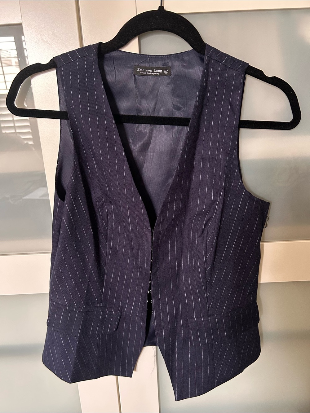 Emerson Lane Navy Pinstripe Women's Vest